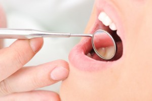 woman having dental check up