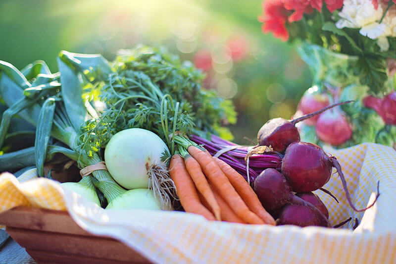 A pile of vegetable in a tray