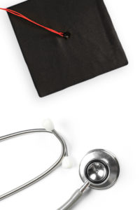 Stethoscope and graduation cap