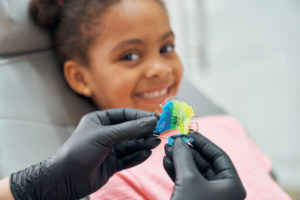 young girl receiving early orthodontic treatment